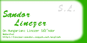 sandor linczer business card